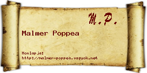 Malmer Poppea névjegykártya